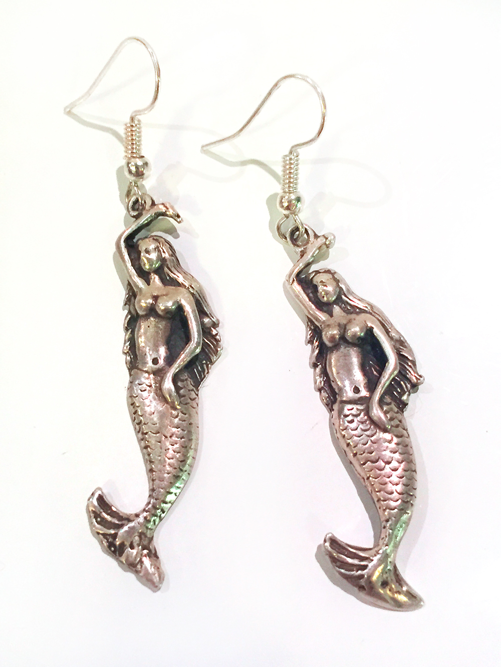 Silver Mermaid Earrings Sterling Silver Mermaid Earrings Mermaid Earrings