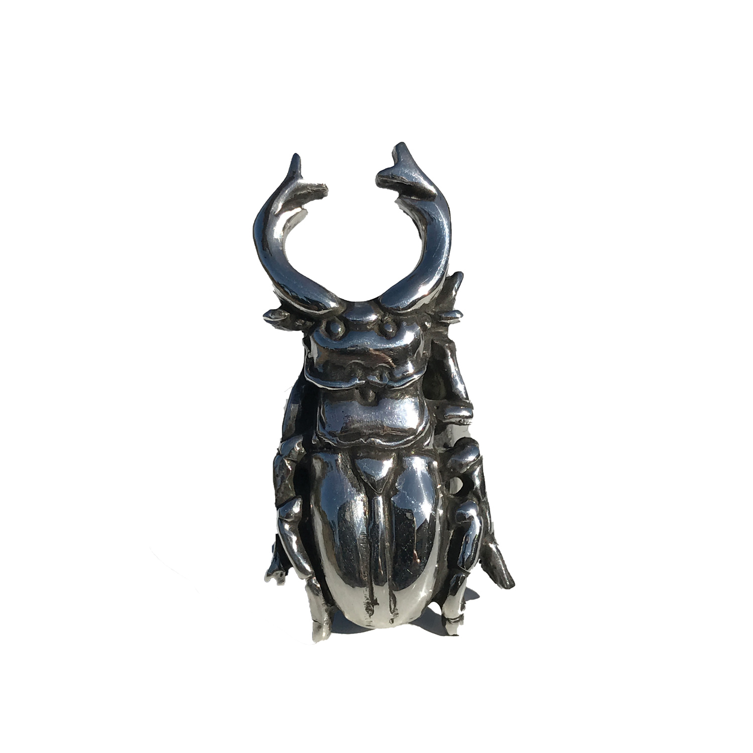 Details about   Rhinoceros beetle STERLING SILVER 925 Ring Stag Beetle Symbol of metamorphosis H