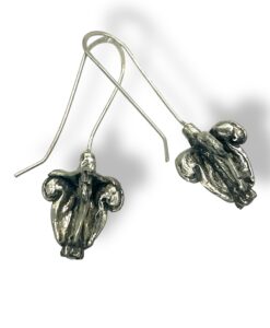 Crown Flower Earrings — Sterling Silver, Gold Brass or White Copper Nature Cast Jewelry